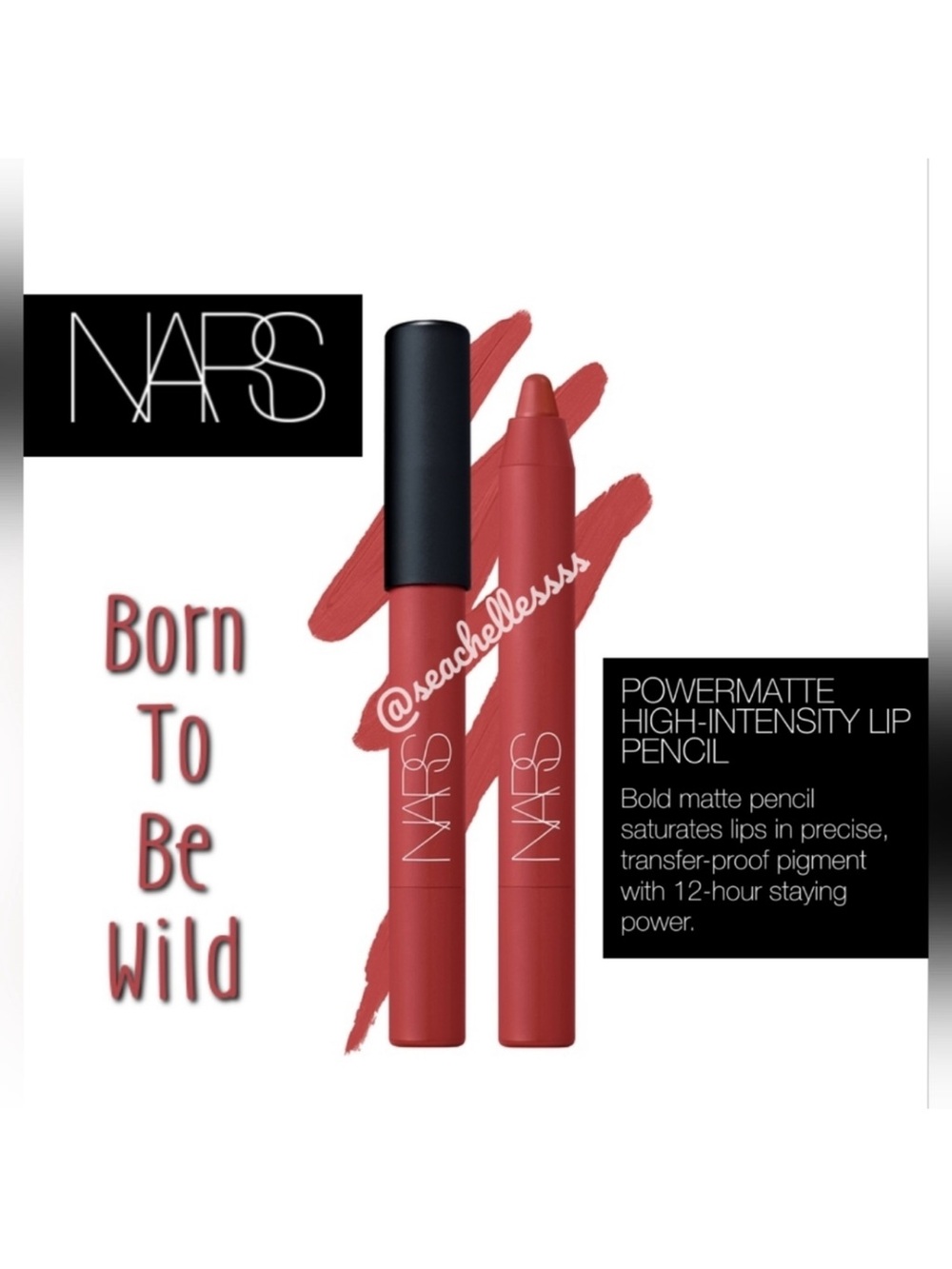 Nars Powermatte High-Intensity Lip Pencil Born To Be Wild Red Brand New in Box